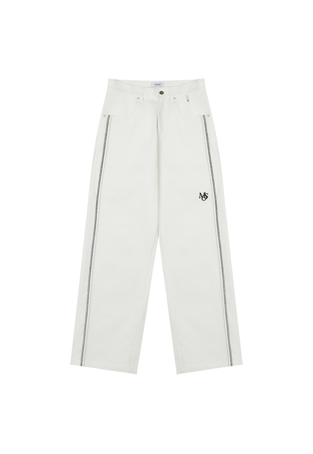 OVERLOCK LONG WILD TROUSERS - OFF WHITE